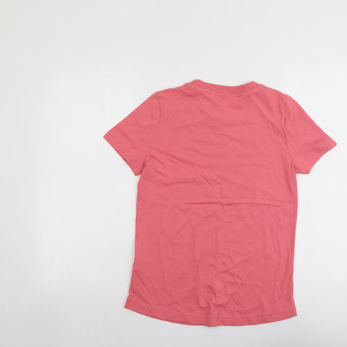 adidas Girls Pink Cotton Basic T-Shirt Size 13-14 Years Round Neck Pullover