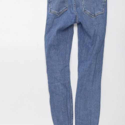 New Look Girls Blue Cotton Skinny Jeans Size 10 Years Regular Button - Distressed