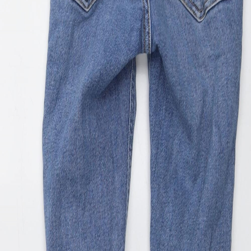 New Look Girls Blue Cotton Skinny Jeans Size 10 Years Regular Button - Distressed