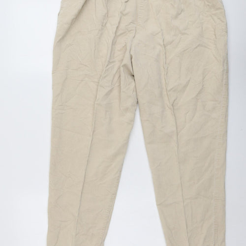 Damart Womens Beige Cotton Trousers Size 20 L26 in Regular Drawstring
