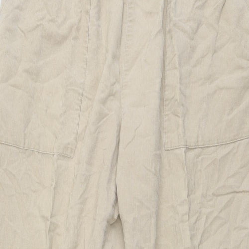 Damart Womens Beige Cotton Trousers Size 20 L26 in Regular Drawstring