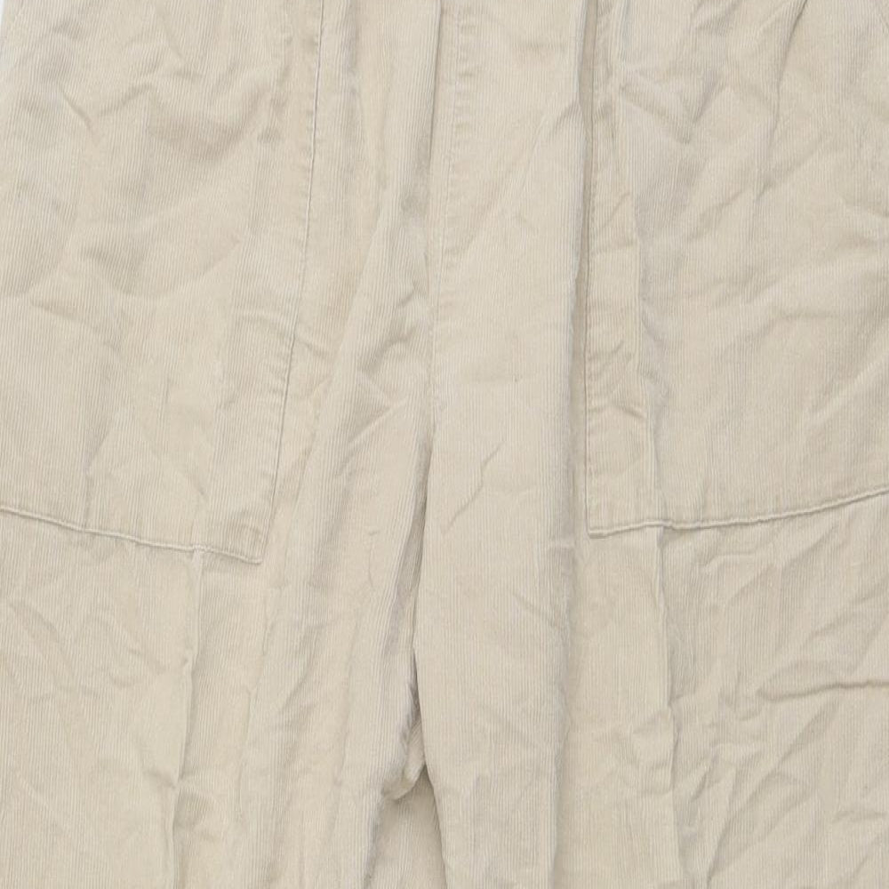 Damart Womens Beige Cotton Trousers Size 20 L26 in Regular Drawstring