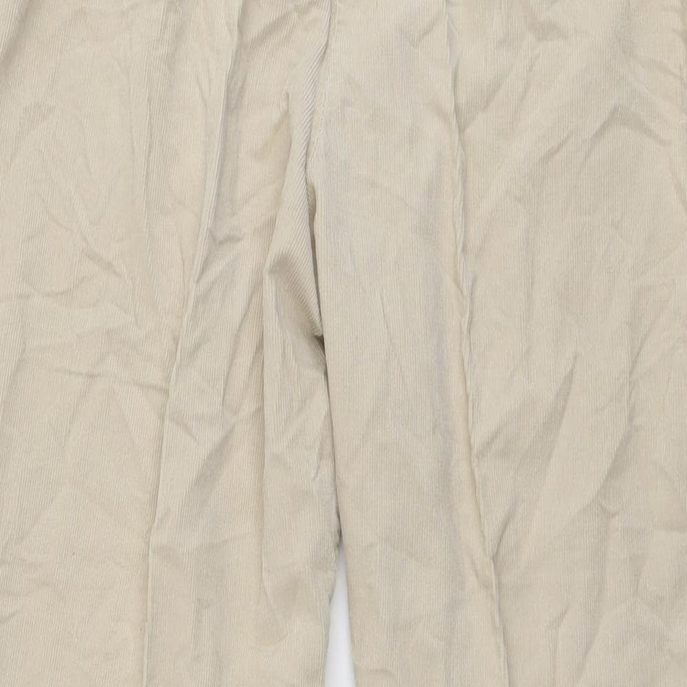 Damart Womens Beige Cotton Trousers Size 20 L26 in Regular Drawstring