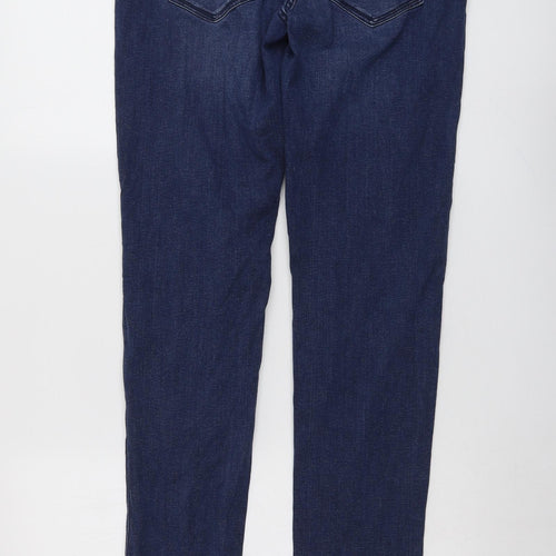 Fransa Womens Blue Cotton Skinny Jeans Size 12 L32 in Regular Button