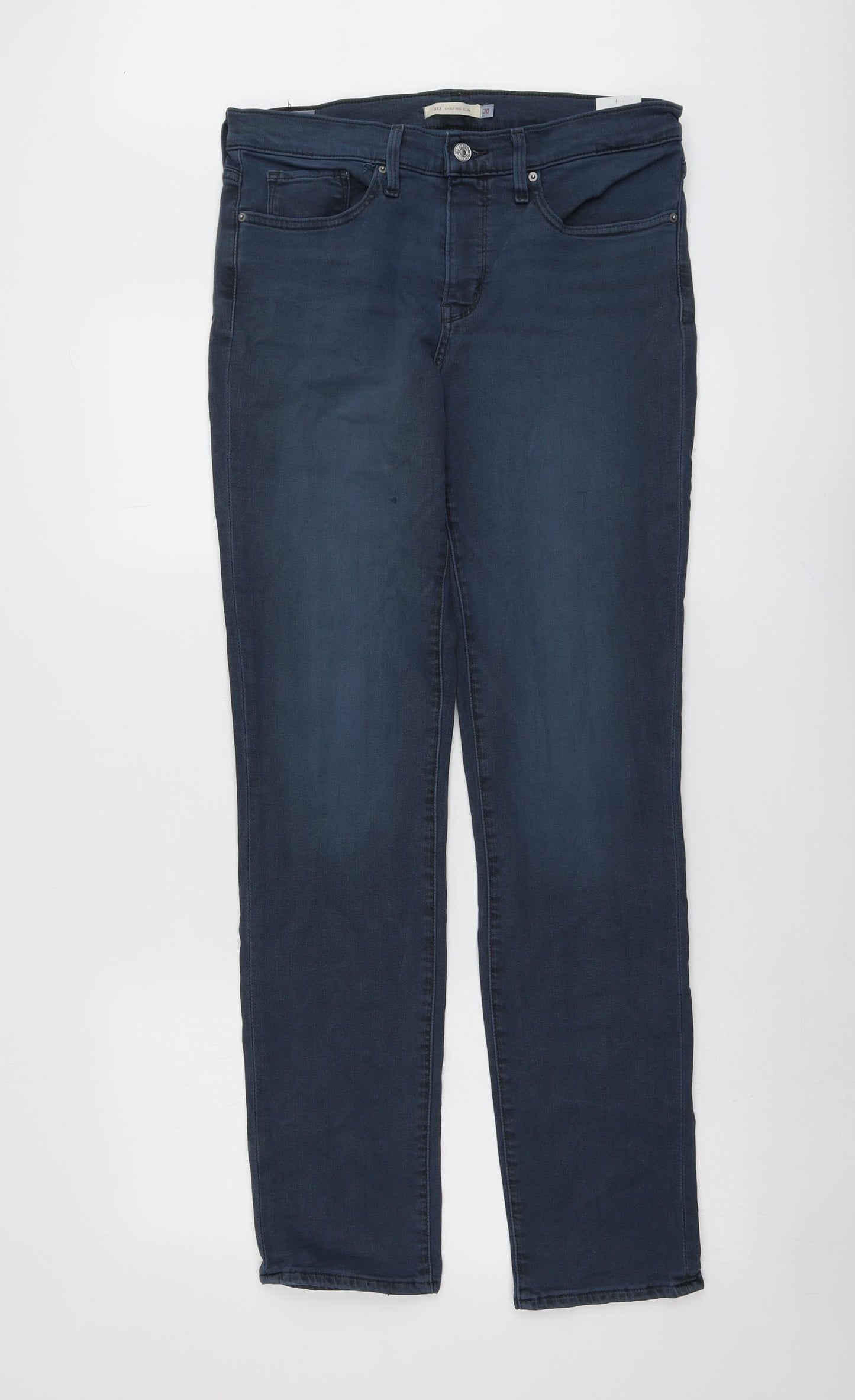 Levi's Mens Blue Cotton Straight Jeans Size 30 in L32 in Regular Button