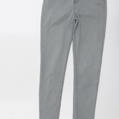 Momokrom Womens Grey Cotton Skinny Jeans Size 10 L25 in Regular Button