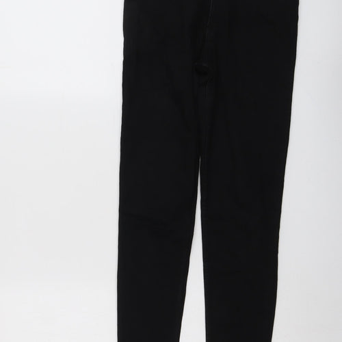 Zara Womens Black Cotton Skinny Jeans Size 10 L27 in Regular Button