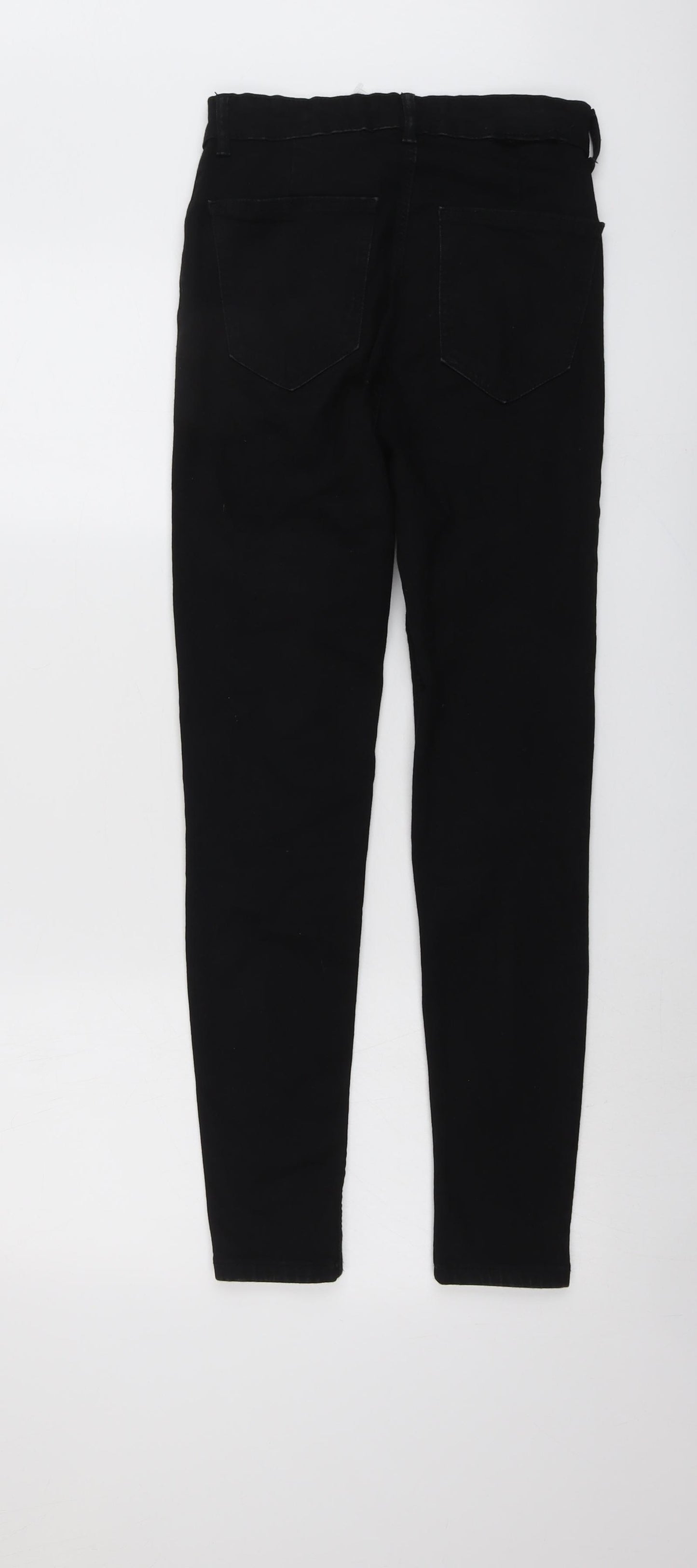 Zara Womens Black Cotton Skinny Jeans Size 10 L27 in Regular Button