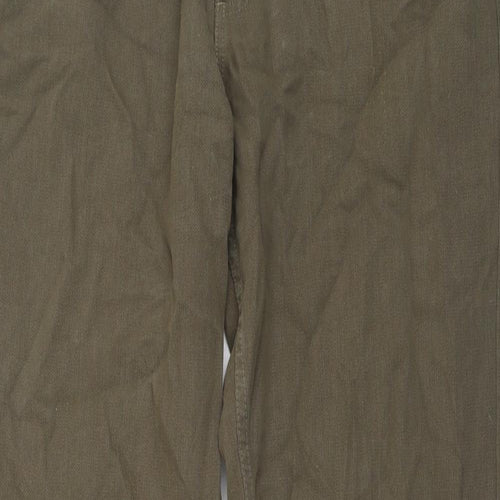 NEXT Mens Green Cotton Straight Jeans Size 36 in L33 in Relaxed Button