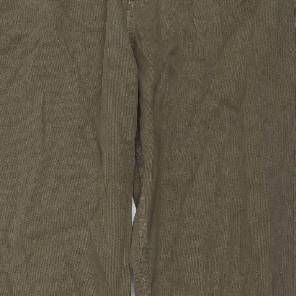 NEXT Mens Green Cotton Straight Jeans Size 36 in L33 in Relaxed Button