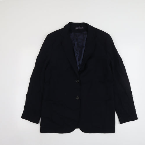 Marks and Spencer Womens Blue Polyester Jacket Suit Jacket Size 14