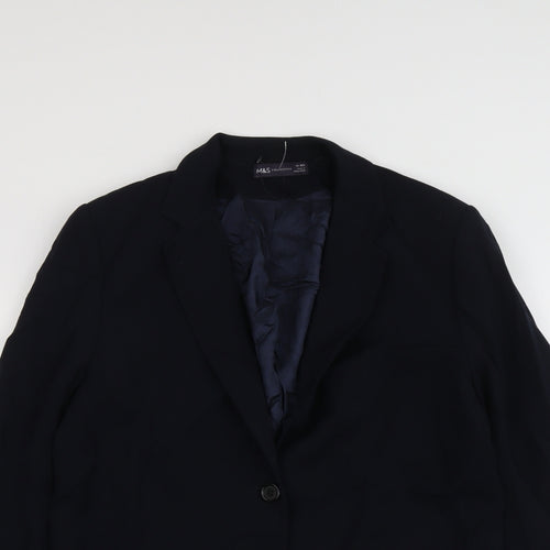 Marks and Spencer Womens Blue Polyester Jacket Suit Jacket Size 14