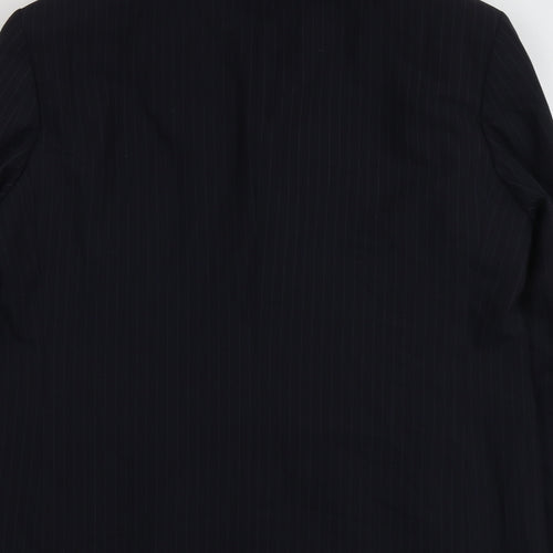 Marks and Spencer Mens Blue Striped Polyester Jacket Suit Jacket Size 42 Regular