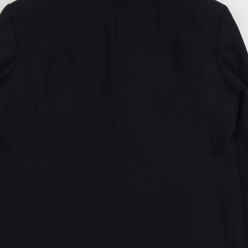 Marks and Spencer Mens Blue Striped Polyester Jacket Suit Jacket Size 42 Regular