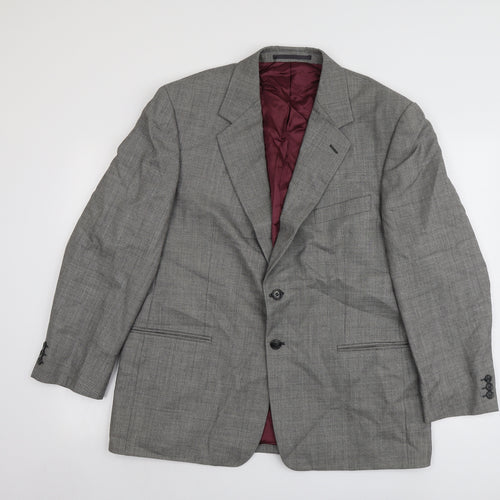Brook Taverner Mens Grey Wool Jacket Suit Jacket Size 44 Regular