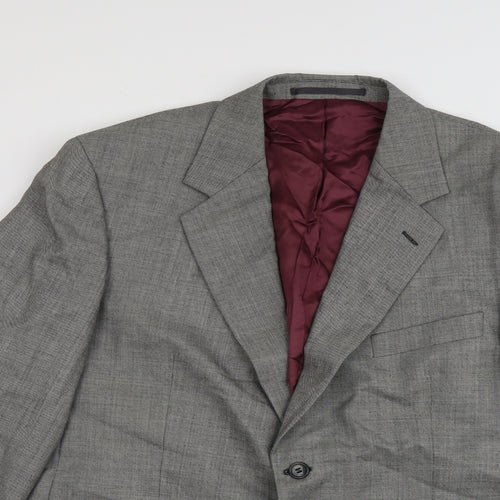 Brook Taverner Mens Grey Wool Jacket Suit Jacket Size 44 Regular