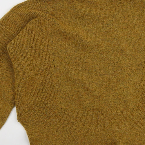 Topshop Womens Yellow Round Neck Acrylic Pullover Jumper Size 10