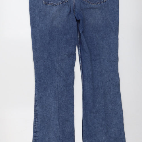Marks and Spencer Womens Blue Cotton Bootcut Jeans Size 16 L32 in Regular Button