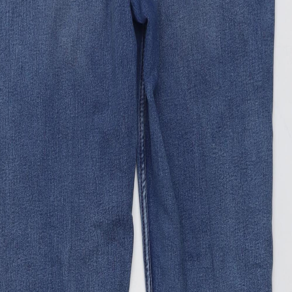 Marks and Spencer Womens Blue Cotton Bootcut Jeans Size 16 L32 in Regular Button