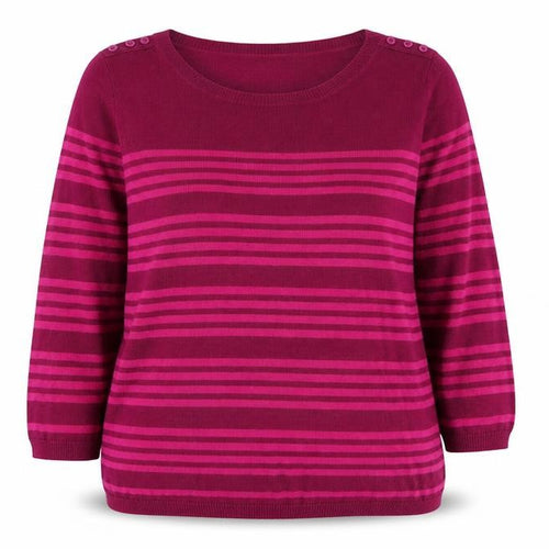 Originals Womens Red Round Neck Striped Acrylic Pullover Jumper Size 18