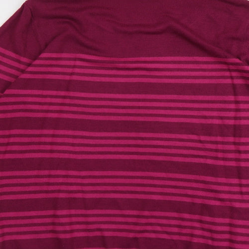 Originals Womens Red Round Neck Striped Acrylic Pullover Jumper Size 18