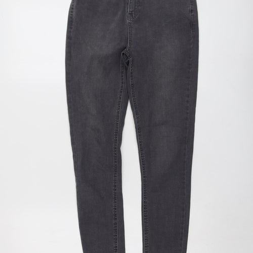 Dorothy Perkins Womens Grey Cotton Skinny Jeans Size 8 L29 in Regular Button - Shape & Lift