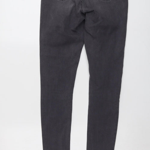 Dorothy Perkins Womens Grey Cotton Skinny Jeans Size 8 L29 in Regular Button - Shape & Lift