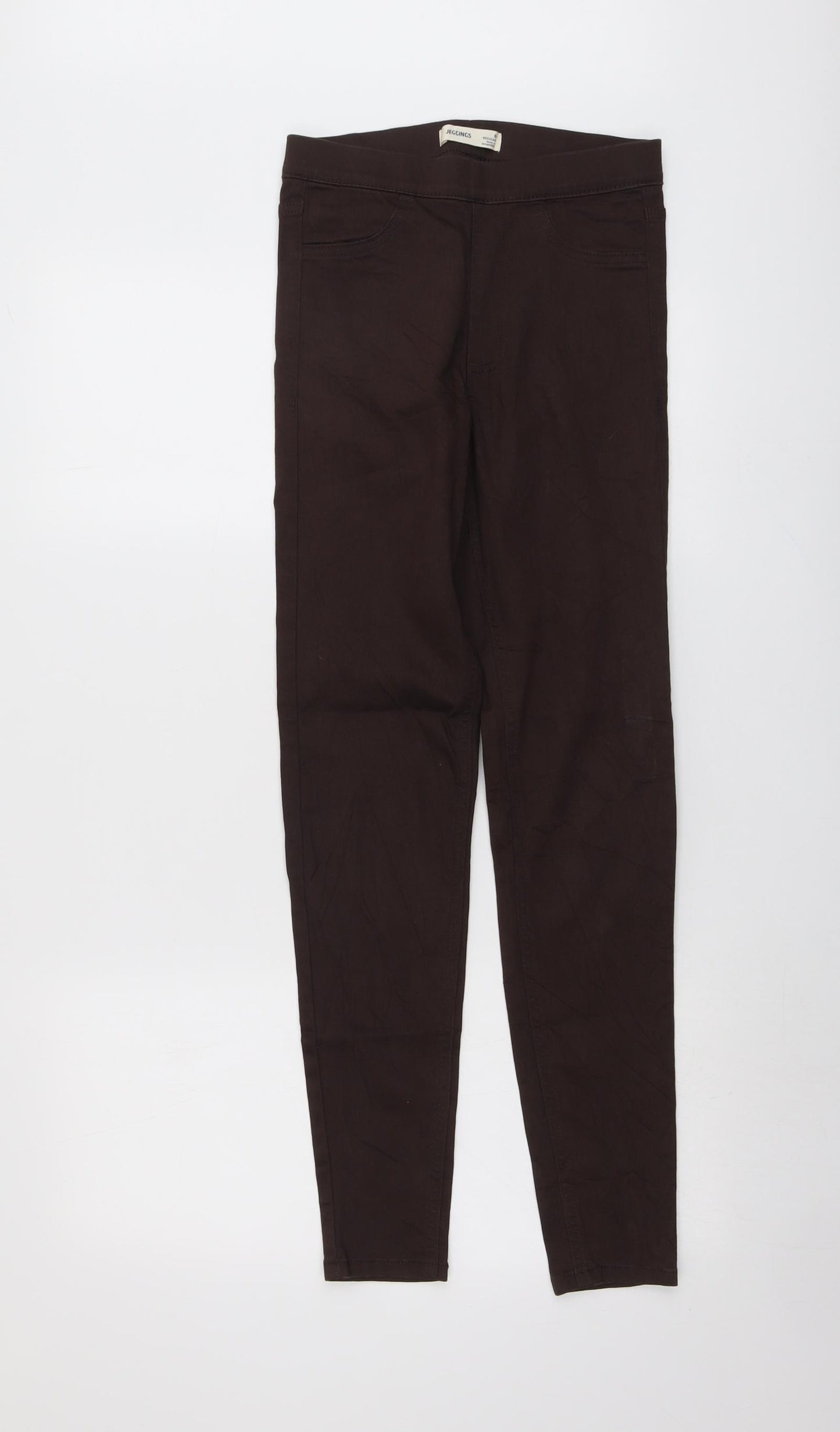 Marks and Spencer Womens Brown Cotton Jegging Jeans Size 6 L28 in Regular