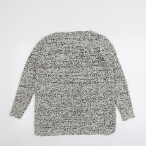Nutshell Womens Grey Round Neck Acrylic Pullover Jumper Size M