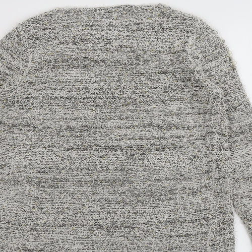 Nutshell Womens Grey Round Neck Acrylic Pullover Jumper Size M