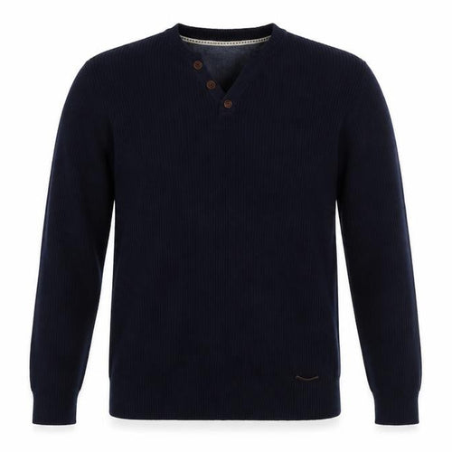 Brave Soul Mens Blue V-Neck Cotton Pullover Jumper Size S Long Sleeve
