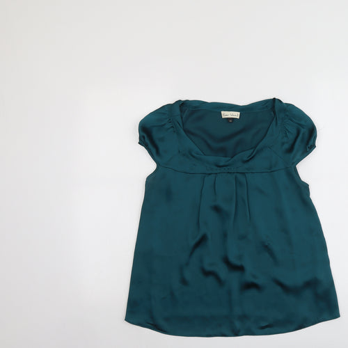 River Island Womens Green Polyester Basic Blouse Size 10 Round Neck