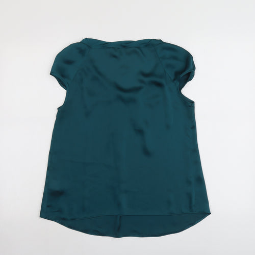 River Island Womens Green Polyester Basic Blouse Size 10 Round Neck