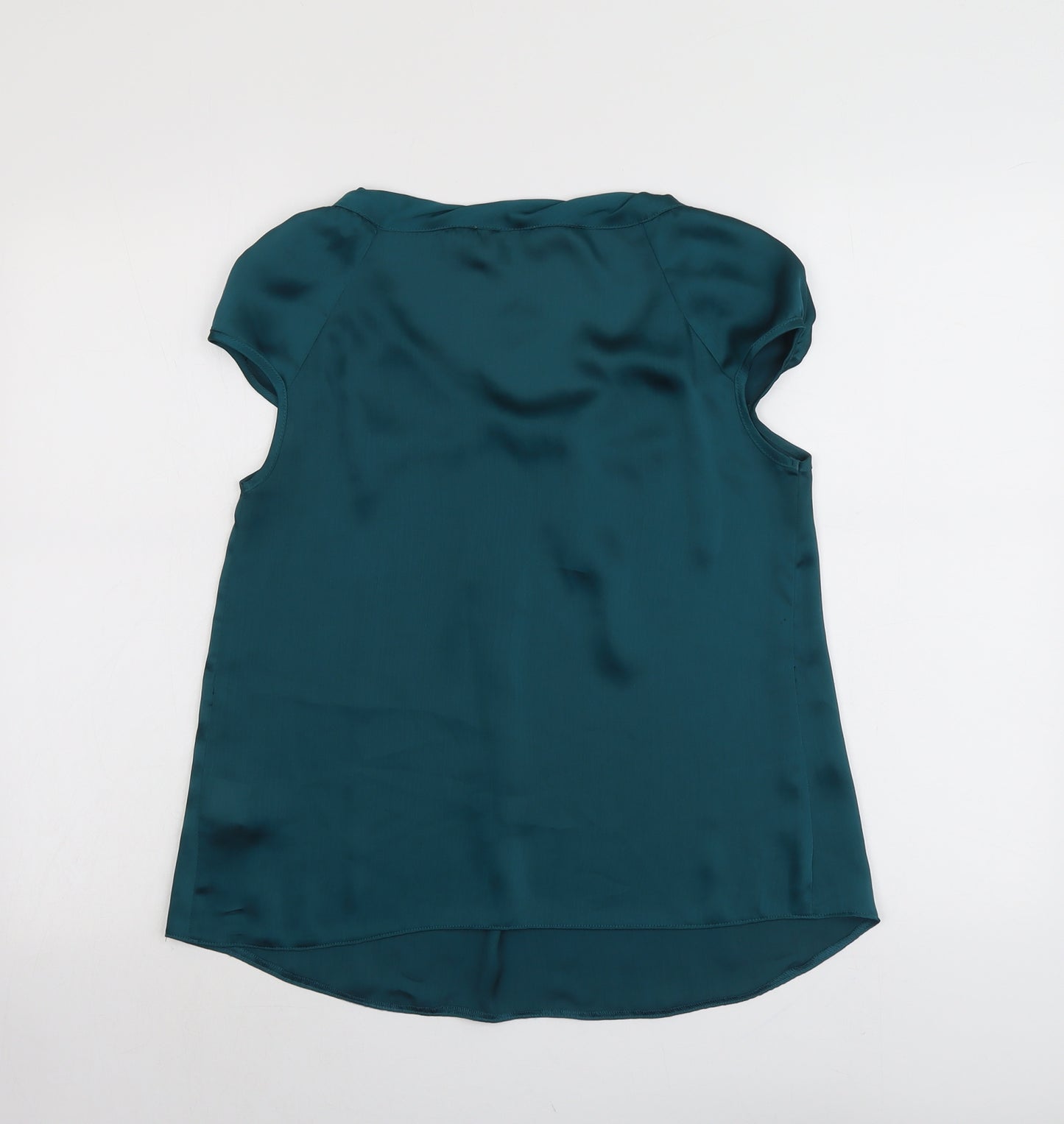 River Island Womens Green Polyester Basic Blouse Size 10 Round Neck