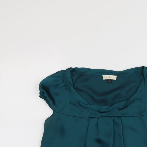 River Island Womens Green Polyester Basic Blouse Size 10 Round Neck
