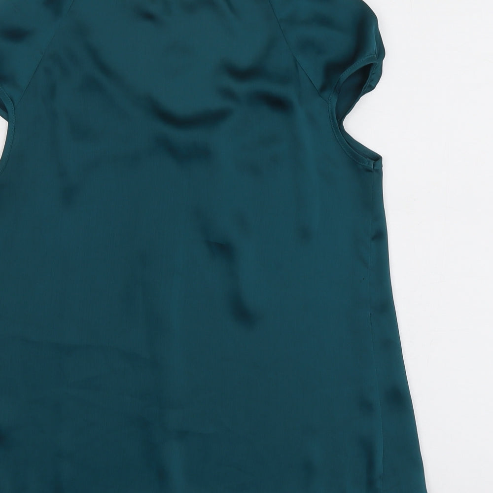 River Island Womens Green Polyester Basic Blouse Size 10 Round Neck