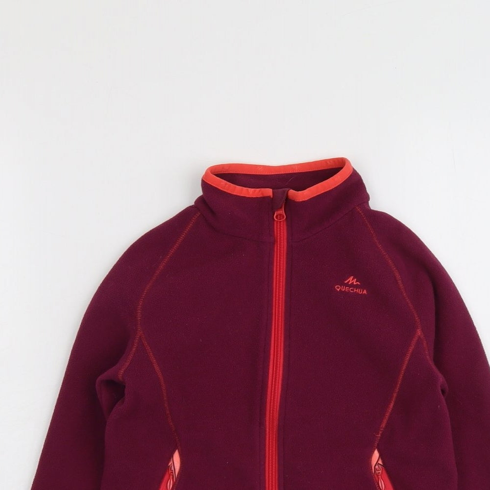 Quechua Girls Purple Jacket Size 7-8 Years Zip