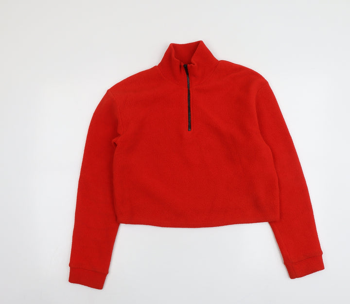 BDG Womens Red Polyester Pullover Sweatshirt Size S Zip