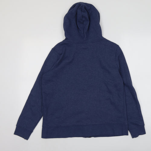 Dunnes Stores Womens Blue Cotton Full Zip Hoodie Size M Zip