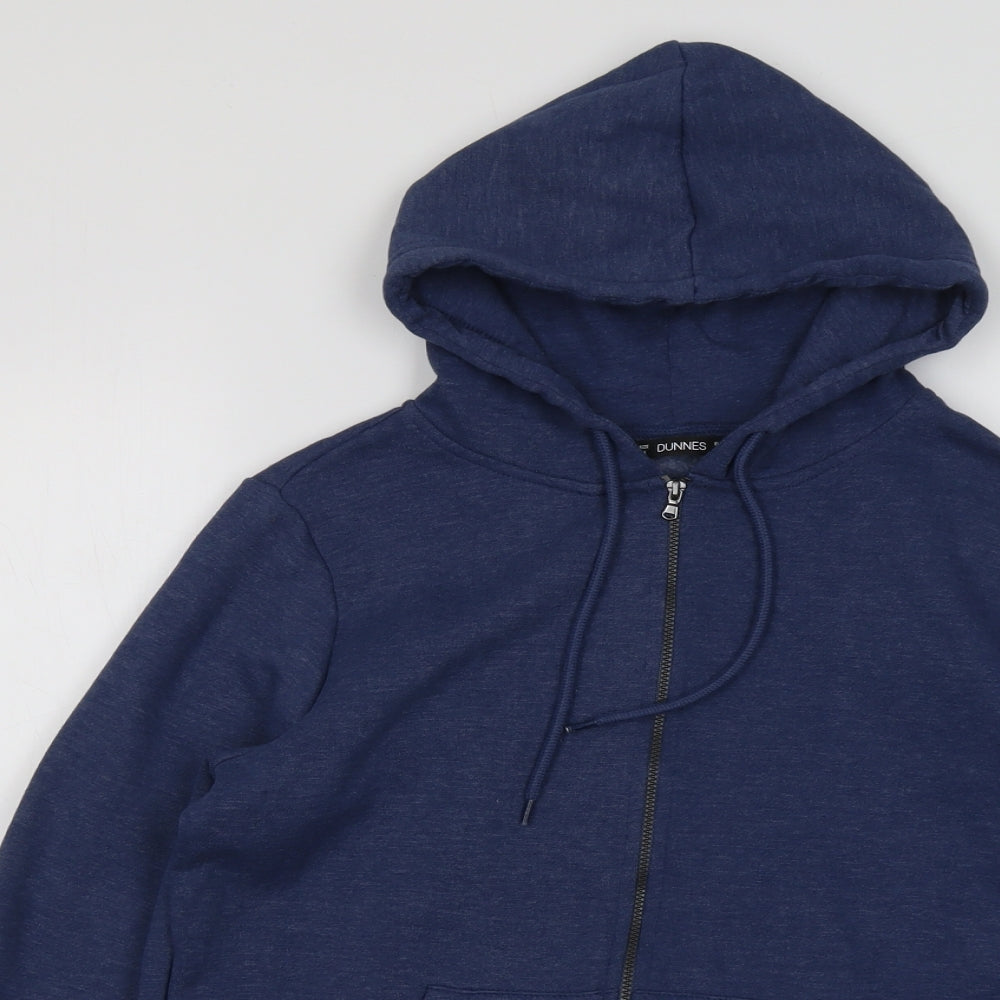 Dunnes Stores Womens Blue Cotton Full Zip Hoodie Size M Zip