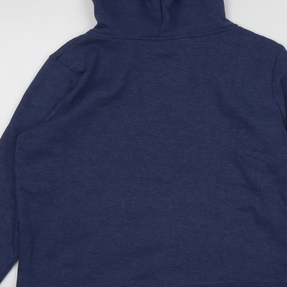 Dunnes Stores Womens Blue Cotton Full Zip Hoodie Size M Zip