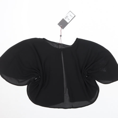 Klass Womens Black Polyester Kimono Blouse Size S Roll Neck