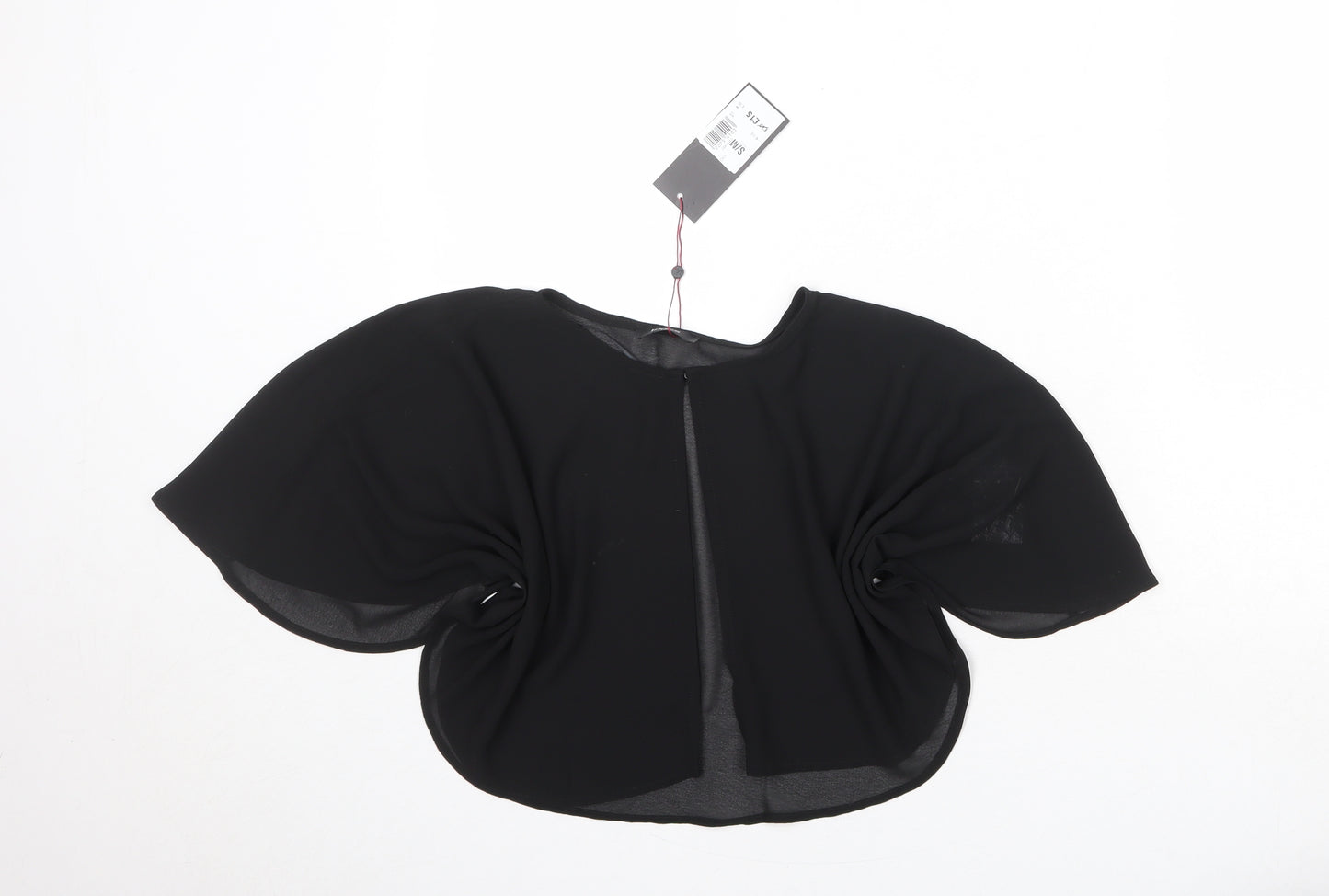 Klass Womens Black Polyester Kimono Blouse Size S Roll Neck
