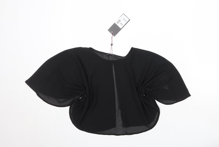 Klass Womens Black Polyester Kimono Blouse Size S Roll Neck
