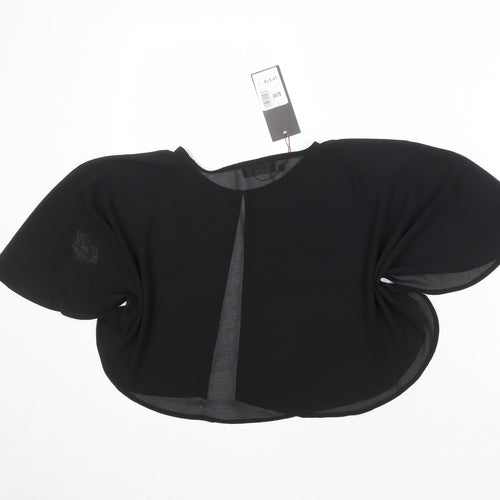 Klass Womens Black Polyester Kimono Blouse Size S Roll Neck