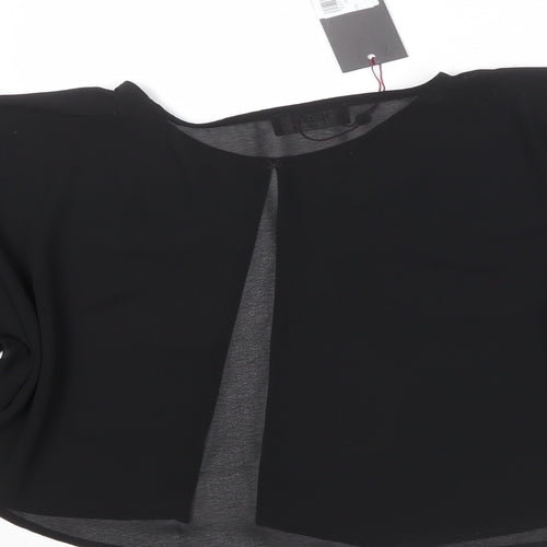 Klass Womens Black Polyester Kimono Blouse Size S Roll Neck