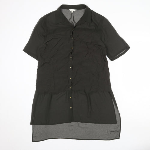 River Island Womens Green Viscose Basic Button-Up Size 16 Collared