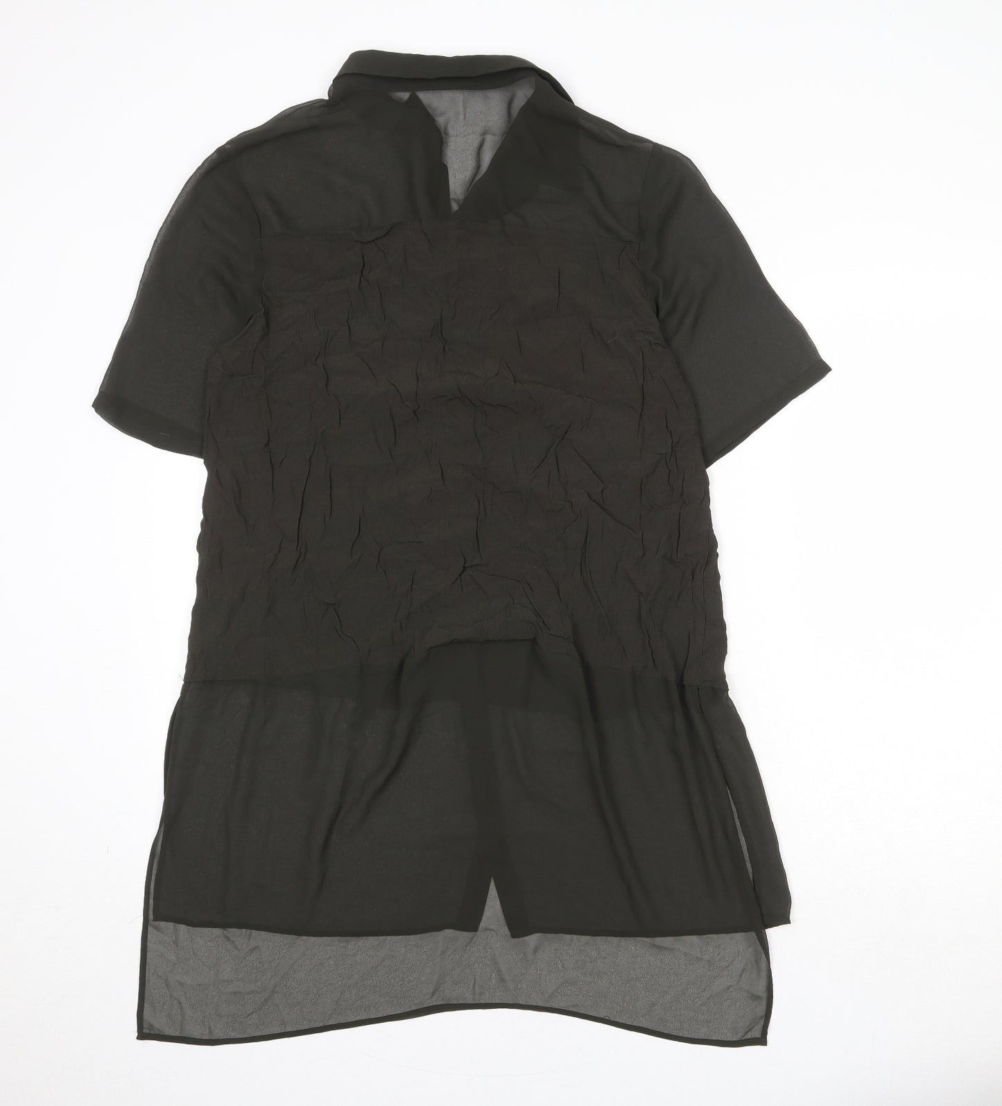 River Island Womens Green Viscose Basic Button-Up Size 16 Collared