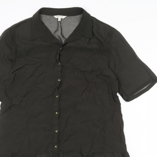 River Island Womens Green Viscose Basic Button-Up Size 16 Collared