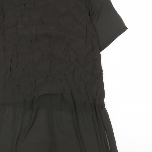 River Island Womens Green Viscose Basic Button-Up Size 16 Collared